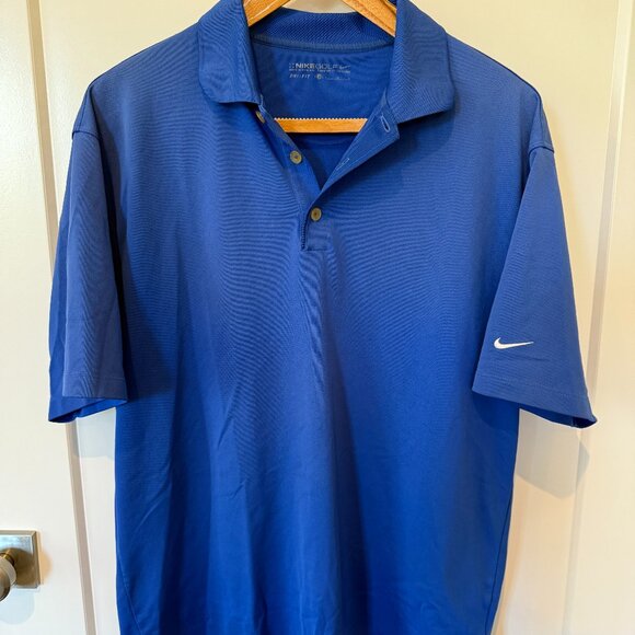 Nike Golf Polo Men's Large Blue Dry-Fit Shirt - Picture 1 of 4